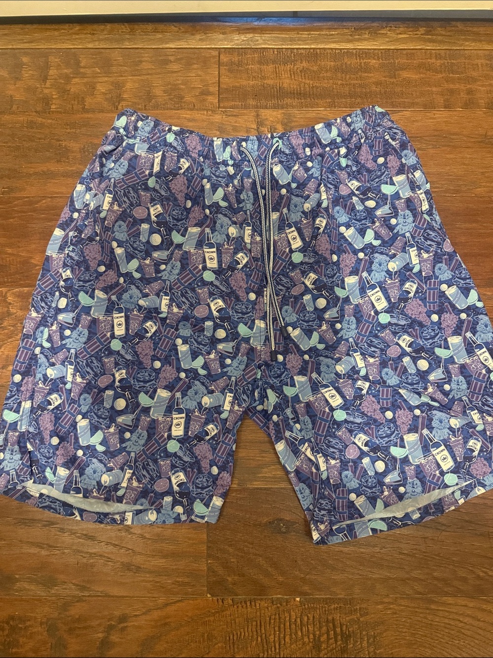 Peter Millar Purple & Light Blue Printed Hybrid Shorts